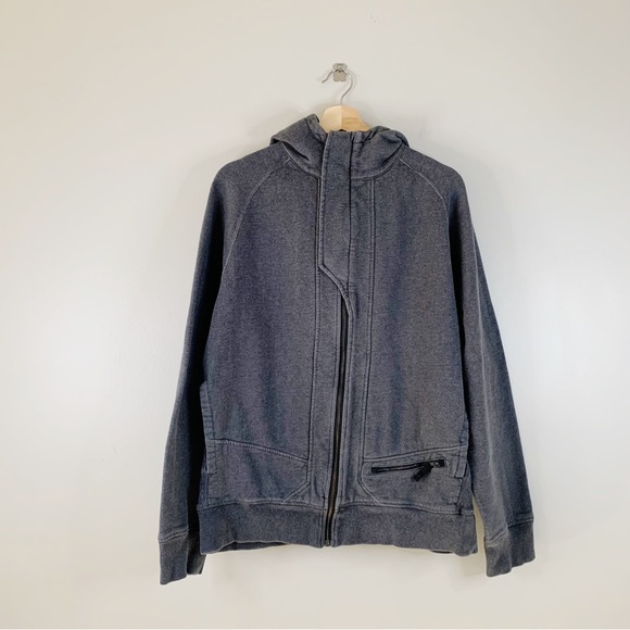 lululemon athletica Other - Lululemon Mens Scuba Hoodie Size Large L Gray Snap Closure Full Zip Pockets